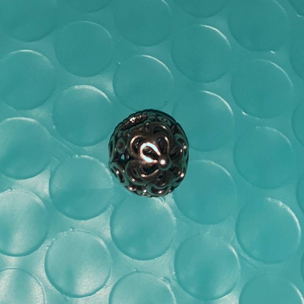 Flower ball pandora charm